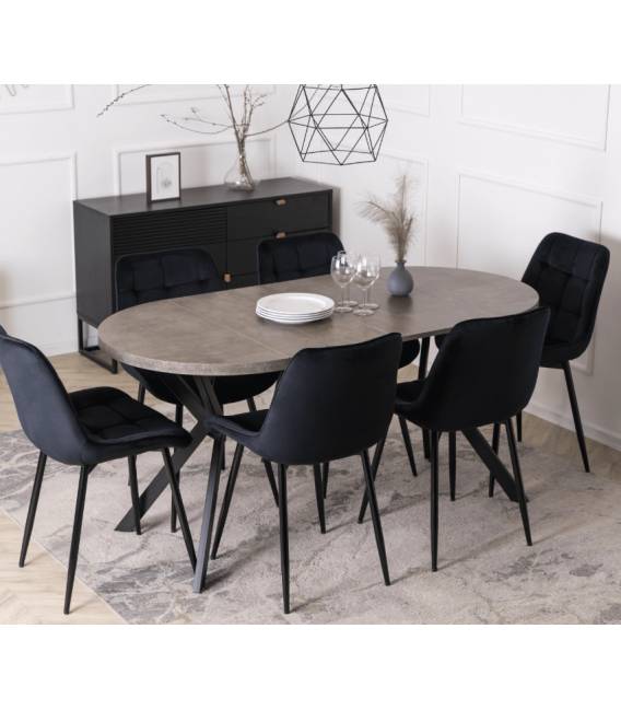 Išskleidžiamas stalas RIO Ø80(160) pilkas