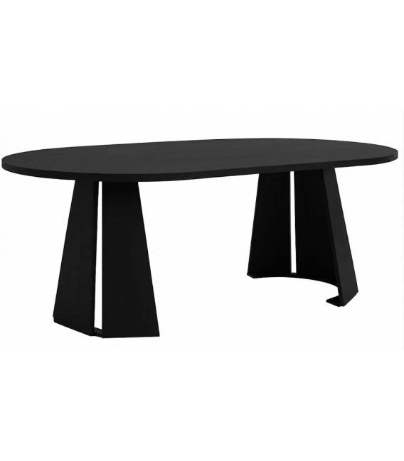 Išskleidžiamas apvalus stalas BRONX Ø100(180)x76 juodas