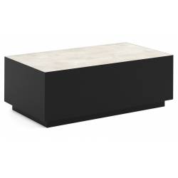 Kavos staliukas SIROM 100x55 white chromix/ juodas