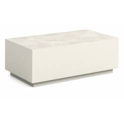 Kavos staliukas SIROM 100x55 white chromix/ smėlio