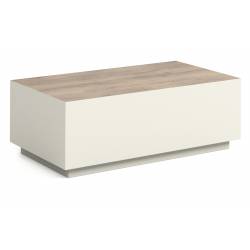 Kavos staliukas SIROM 100x55 white chromix/ smėlio