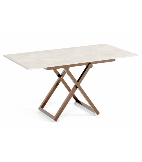 Transformuojamas kavos staliukas LARIA 120(158)x80 white chromix