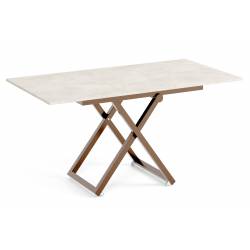 Transformuojamas kavos staliukas LARIA 120(158)x80 white chromix