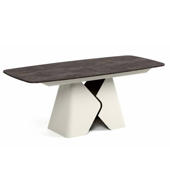 Išskleidžiamas stalas PRIMA 180(270)x90 dark atelier/ smėlio kojos