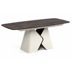 Išskleidžiamas stalas PRIMA 180(270)x90 dark atelier/ smėlio kojos