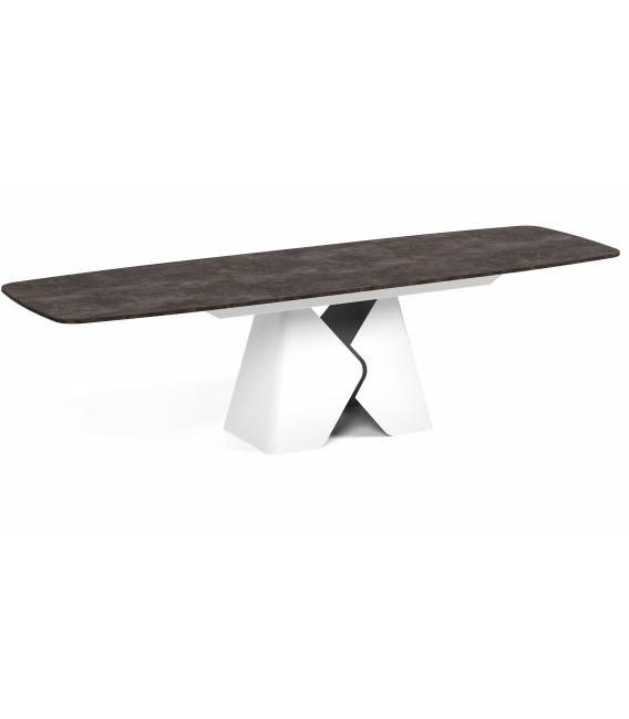 Išskleidžiamas stalas PRIMA 180(270)x90 dark atelier/ smėlio kojos