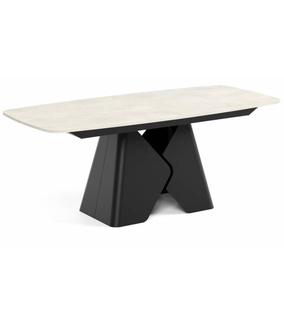 Išskleidžiamas stalas PRIMA 180(270)x90 white chromix/ juodos kojos