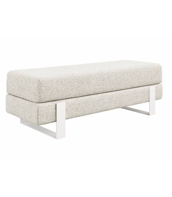 Suoliukas DEVELI 80x35 beige/ baltos kojos