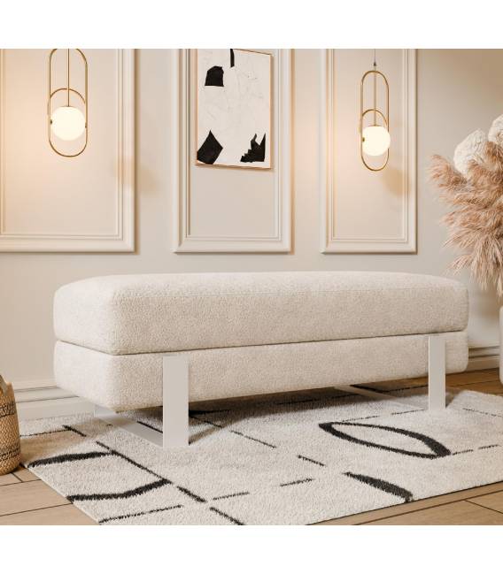 Suoliukas DEVELI 100x35 beige/ baltos kojos