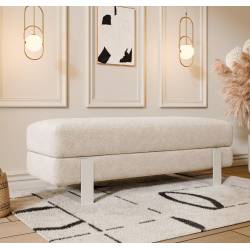 Suoliukas DEVELI 100x35 beige/ baltos kojos
