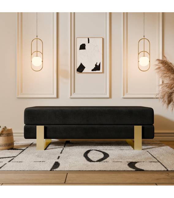 Suoliukas DEVELI 80x35 juodas/ auksinės kojos