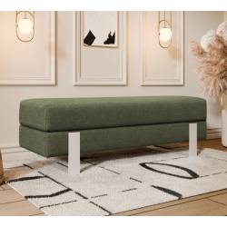 Suoliukas DEVELI 80x35 žalias/baltos kojos