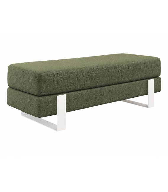 Suoliukas DEVELI 80x35 žalias/baltos kojos