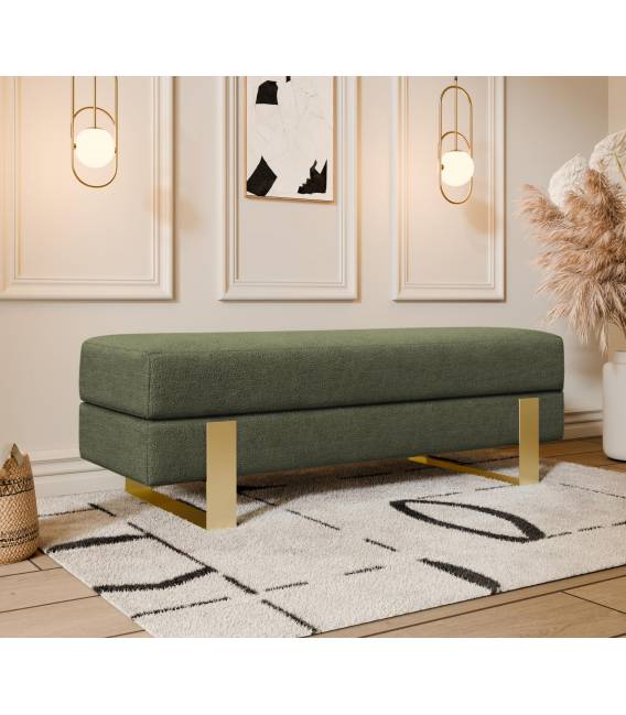 Suoliukas DEVELI 100x35 žalias/ auksinės kojos