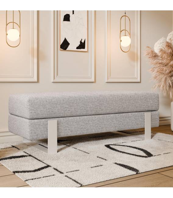 Suoliukas DEVELI 100x35 pilkas/ baltos kojos