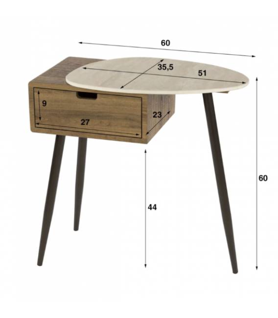 Naktinė spintelė TRAVINO 60x35 ruda