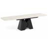 Išskleidžiamas stalas PRIMA 200(290)x90 white chromix/ juodos kojos