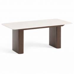 Išskleidžiamas stalas HOMER 200(296)x90 kreminis/rudas