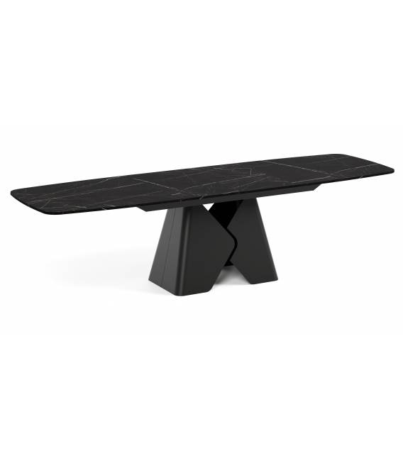 Išskleidžiamas stalas PRIMA 200(290)x90 pietra grigia/ juodos kojos