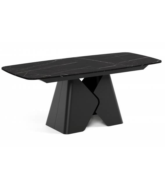 Išskleidžiamas stalas PRIMA 180(270)x90 pietra grigia/ juodos kojos