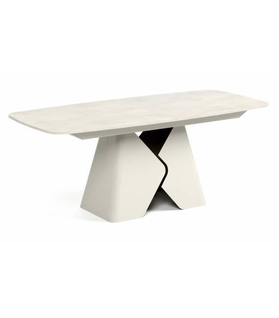 Išskleidžiamas stalas PRIMA 200(290)x90 white chromix/ smėlio kojos