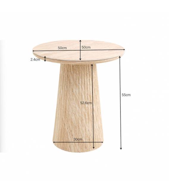 Šoninis staliukas ALMA Ø50 smėlio