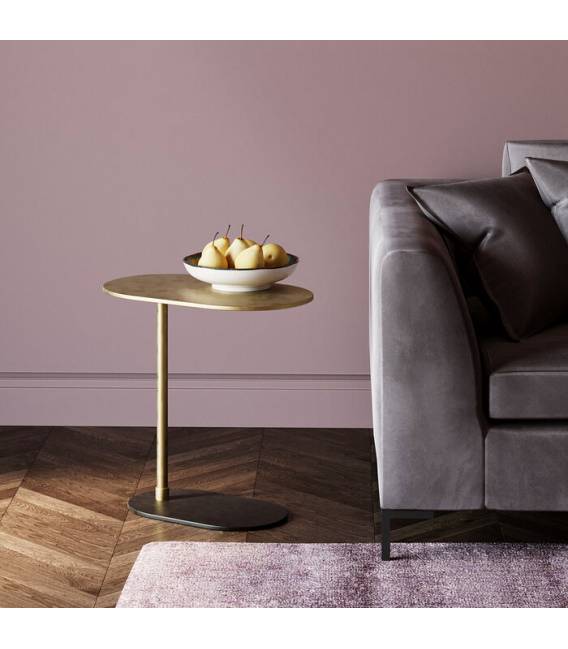 Šoninis staliukas SLIDE 50x30 auksinis/juodas