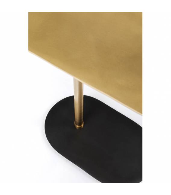 Šoninis staliukas SLIDE 50x30 auksinis/juodas