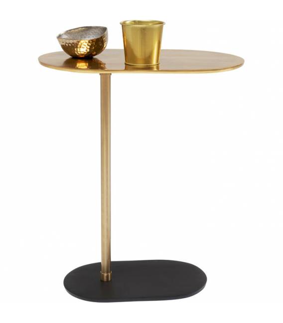 Šoninis staliukas SLIDE 50x30 auksinis/juodas