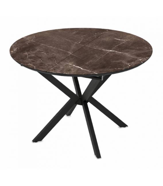 Išskleidžiamas stalas BOKO Ø110(145) rudas/juoda koja