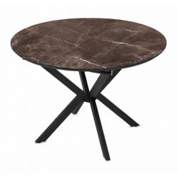 Išskleidžiamas stalas BOKO Ø110(145) rudas/juoda koja