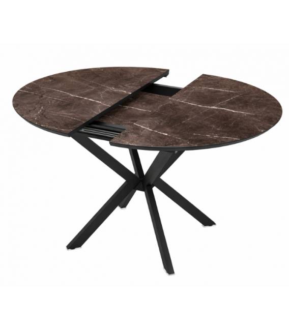 Išskleidžiamas stalas BOKO Ø110(145) rudas/juoda koja