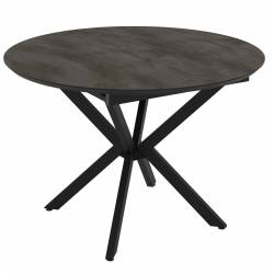 Išskleidžiamas stalas BOKO Ø110(145) tamsiai pilkas/juoda koja