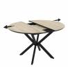 Išskleidžiamas stalas BOKO Ø110(145) smėlio/juoda koja