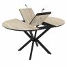Išskleidžiamas stalas BOKO Ø110(145) smėlio/juoda koja