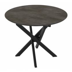 Išskleidžiamas stalas TARU Ø95(125) tamsiai pilkas/ juoda koja