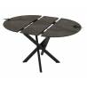 Išskleidžiamas stalas TARU Ø95(125) tamsiai pilkas/ juoda koja