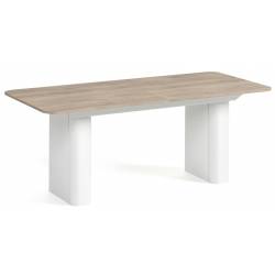 Išskleidžiamas stalas HOMER 200(296)x90 teracotta/ baltos kojos