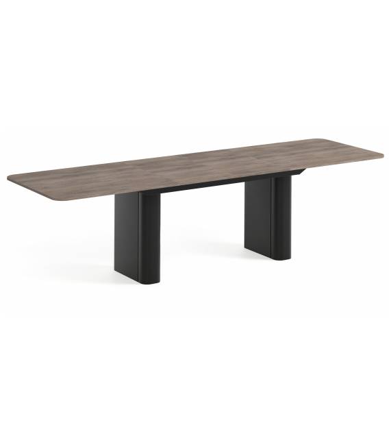 Išskleidžiamas stalas HOMER 180(276)x90 canollo/ juodos kojos