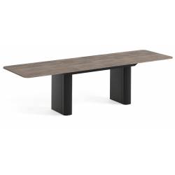 Išskleidžiamas stalas HOMER 180(276)x90 canollo/ juodos kojos