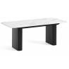 Išskleidžiamas stalas HOMER 200(296)x90 marble bianco/ juodos kojos
