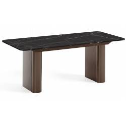 Išskleidžiamas stalas HOMER 200(296)x90 grigia/ rudos kojos