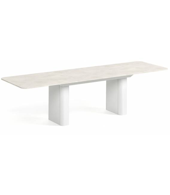 Išskleidžiamas stalas HOMER 200(296)x90 white chromix/ baltos kojos