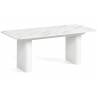 Išskleidžiamas stalas HOMER 200(296)x90 marble bianco/ baltos kojos