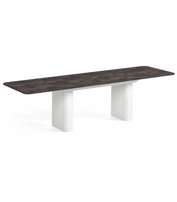 Išskleidžiamas stalas HOMER 200(296)x90 dark atelier/ baltos kojos