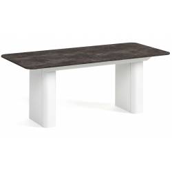 Išskleidžiamas stalas HOMER 200(296)x90 dark atelier/ baltos kojos