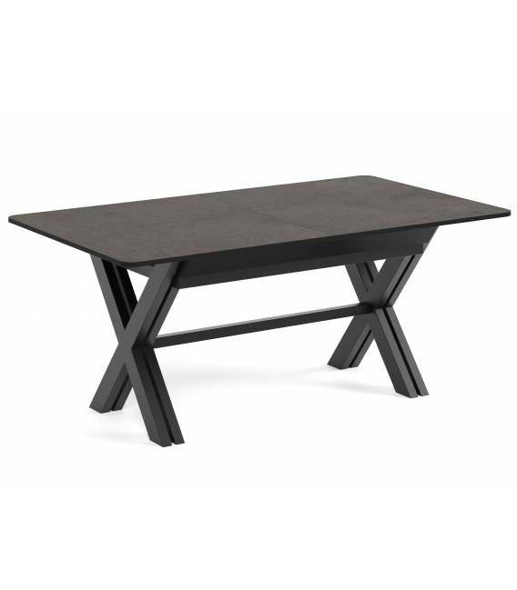 Išskleidžiamas stalas ONIOR 180(480)x100 chicago concrete/ juodos kojos