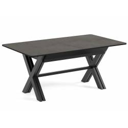 Išskleidžiamas stalas ONIOR 180(480)x100 chicago concrete/ juodos kojos