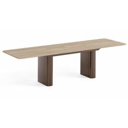 Išskleidžiamas stalas HOMER 200(296)x90 sonoma/ rudos kojos