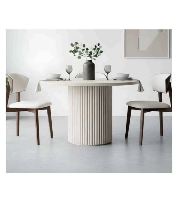 Išskleidžiamas stalas ALEGRE Ø100(140) baltas